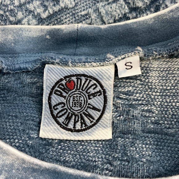 Produce Company Dress Womens Small Blue Laundered Cotton Fringe Bottom Shift NWT - Picture 5 of 12